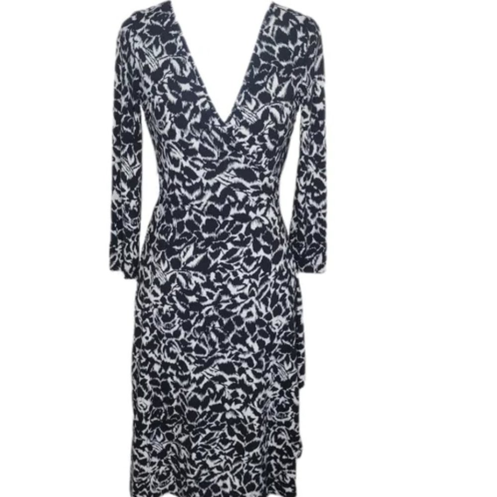 BCBGMaxAzria Black & White Wrap Dress